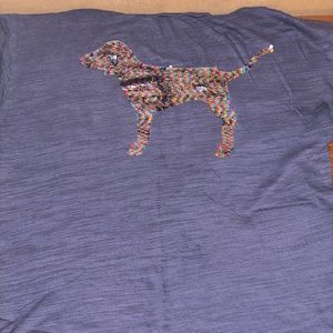 PINK Victoria Secret dog sequin T-shirt size large